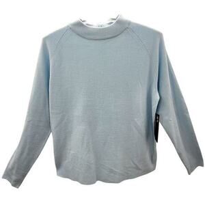 Debbie Morgan Soft Mock Neck Long Sleeve Zip Back Basic Pullover‎ Sweater Top